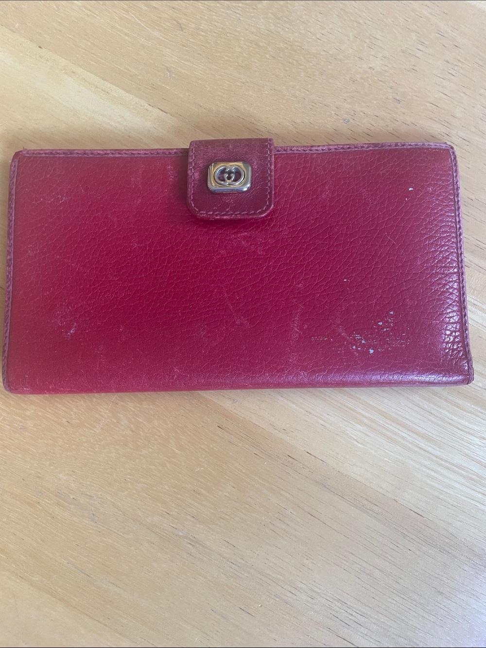 Vintage Gucci red leather  checkbook holder